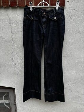 Barbara Bui Dark Blue Flared Wide-Leg Jeans